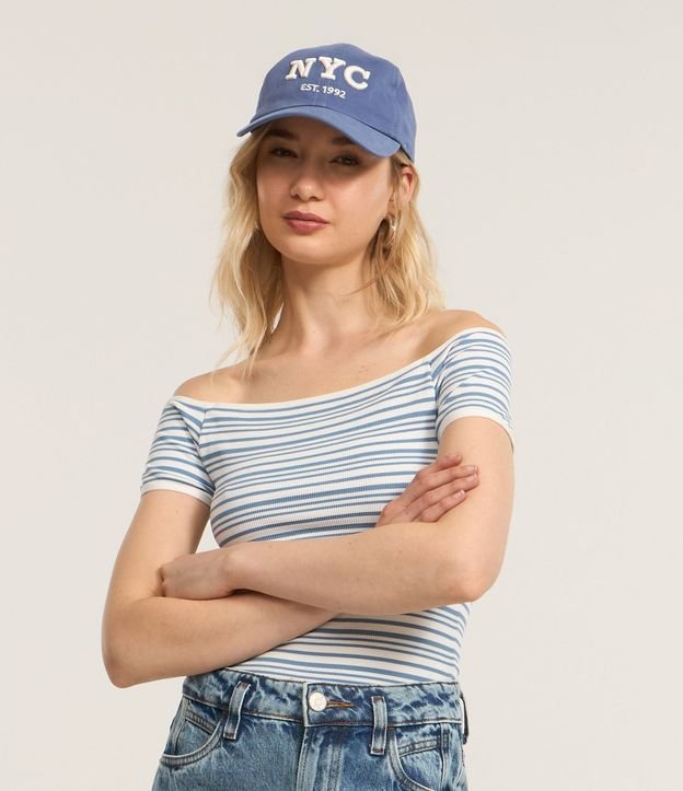 Blusa Hombro a Hombro en Seamless con Rayas