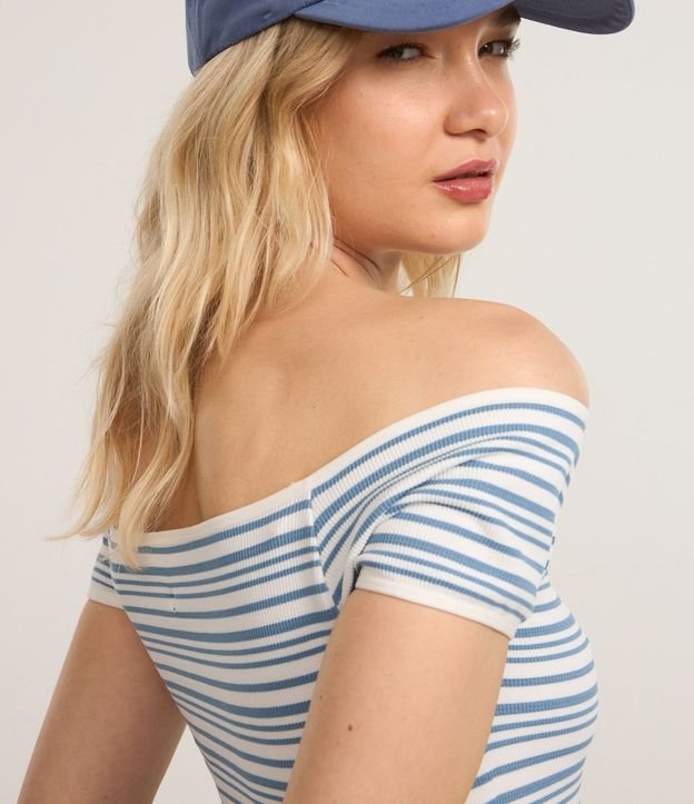 Blusa Hombro a Hombro en Seamless con Rayas 6