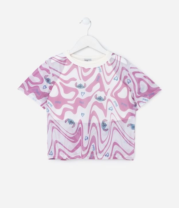 Blusa Infantil con Superposición y Estampa Stitch- Talle 5 a 14 años 3