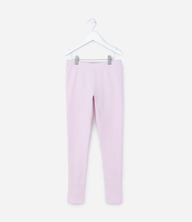 Pantalón Legging Infantil en Cotton con Brillo - Talle 5 a 14 años