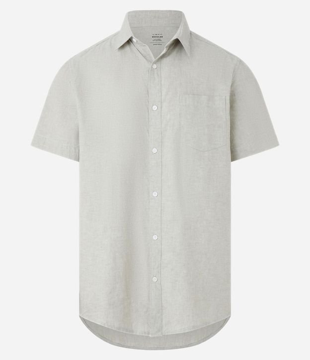 Camisa Comfort Básica en Lino con Bolsillo Delantero 2
