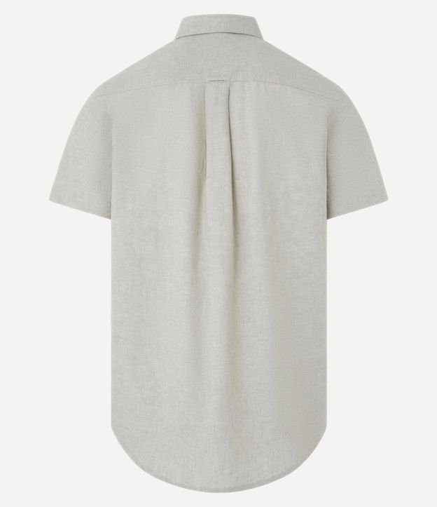 Camisa Comfort Básica en Lino con Bolsillo Delantero 4