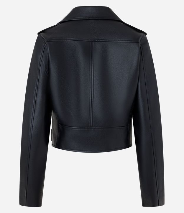 Campera Biker en PU con Cremallera en los Bolsillos 8