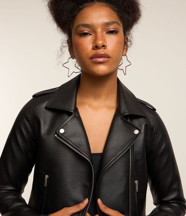 Campera Biker en PU con Cremallera en los Bolsillos 3