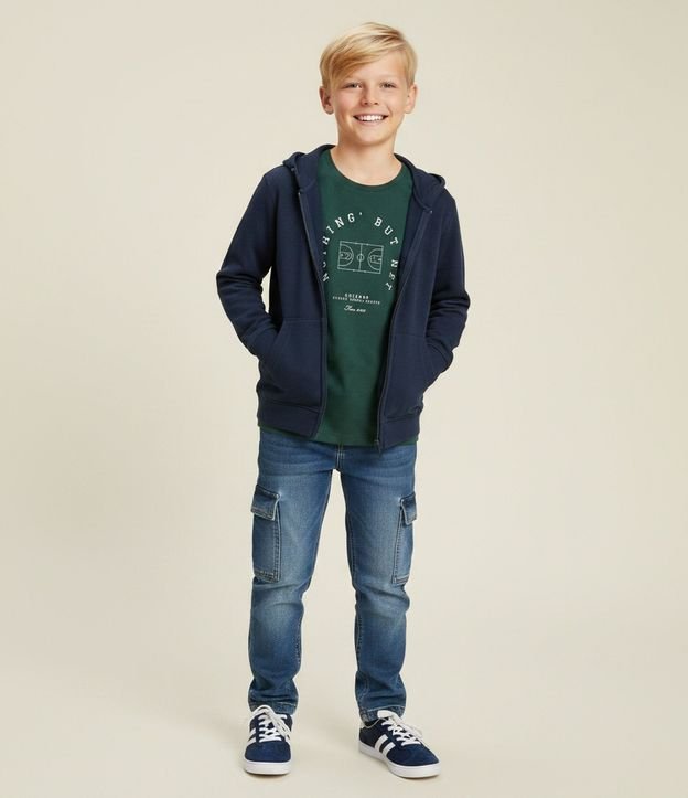 Campera Infantil en Algodón con Capucha  - Talle 5 a 14 años