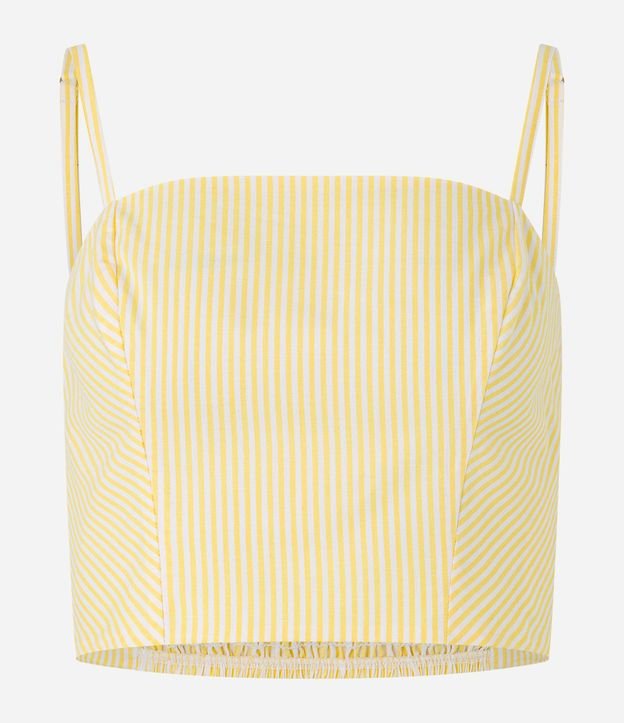 Blusa Cropped en Tricolina Rayada con Hilo Teñido 7