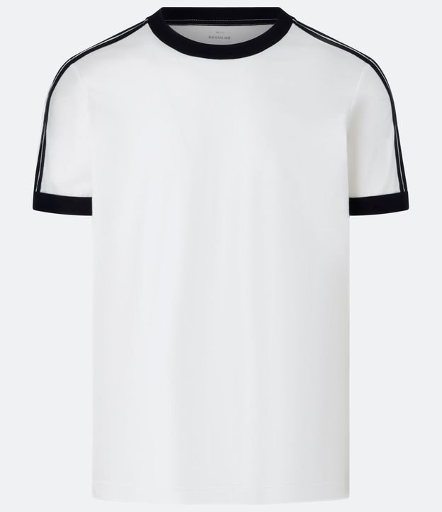 Remera Regular en Algodón con Rayas en los Hombros 5