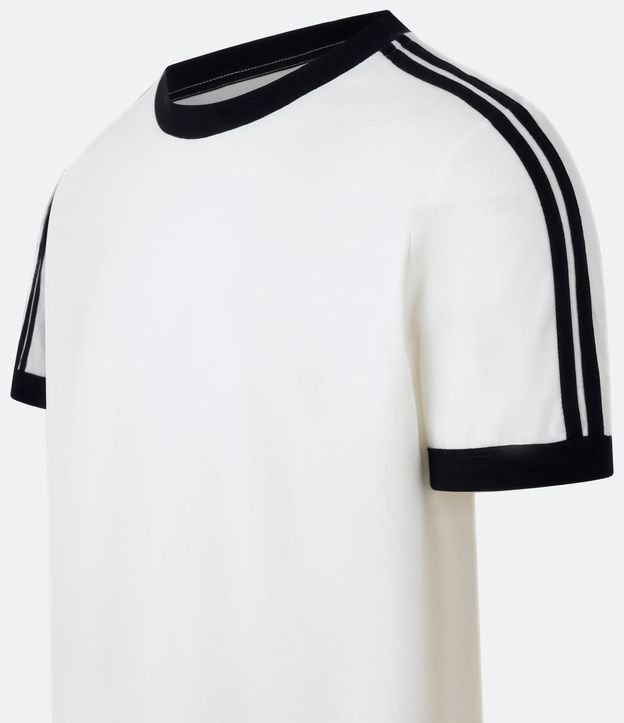 Remera Regular en Algodón con Rayas en los Hombros 6