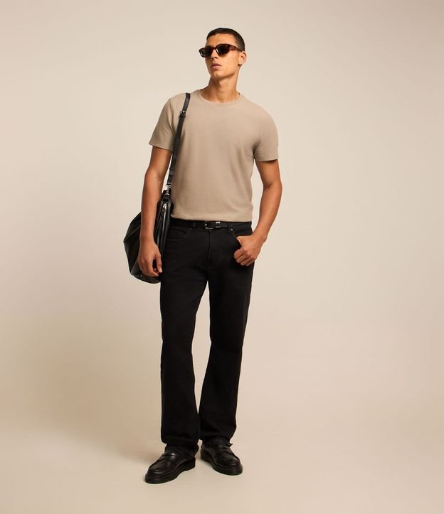 Remera Regular con Textura Colmena