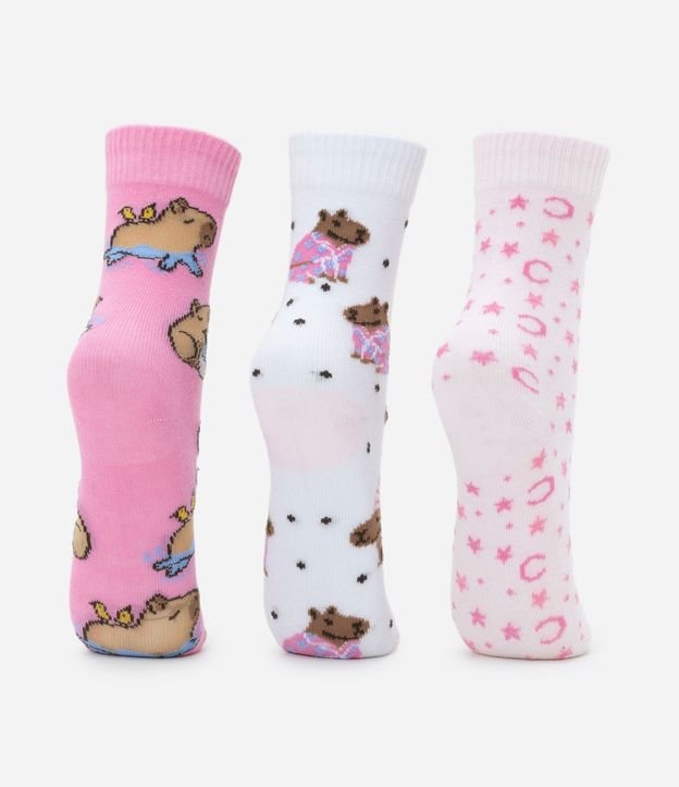 Kit 03 Medias Infantiles con Estampado Carpincho - Talle 23 al 34 3