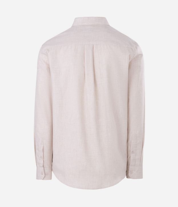 Camisa en Algodón con Botones Delanteros y Efecto Melange 6