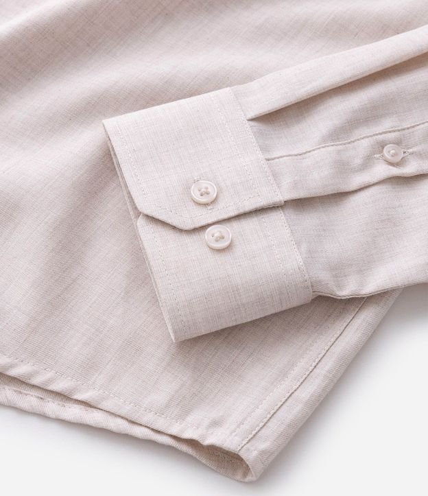 Camisa en Algodón con Botones Delanteros y Efecto Melange 8