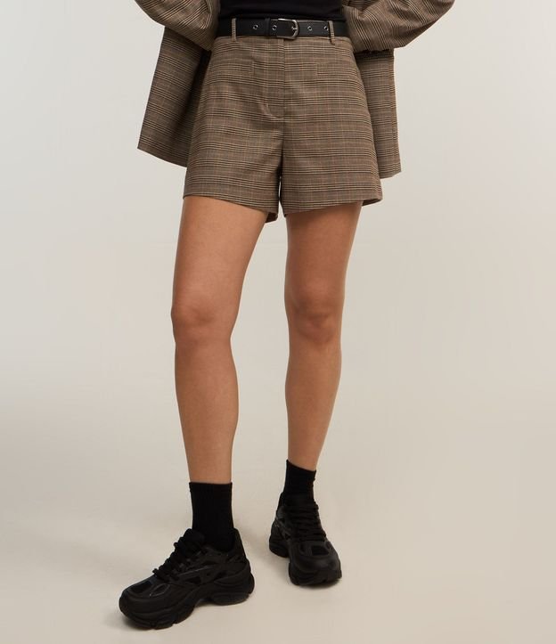 Short en Sastrería de Cuadros con Bolsillos Embutidos 3