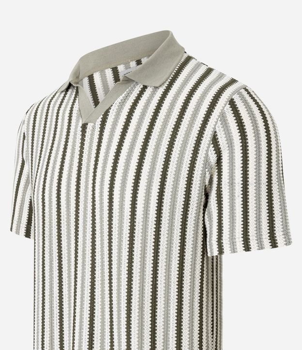 Remera Polo Regular con Textura y Rayas 6