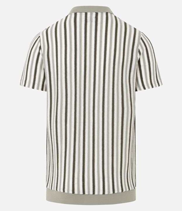 Remera Polo Regular con Textura y Rayas 7