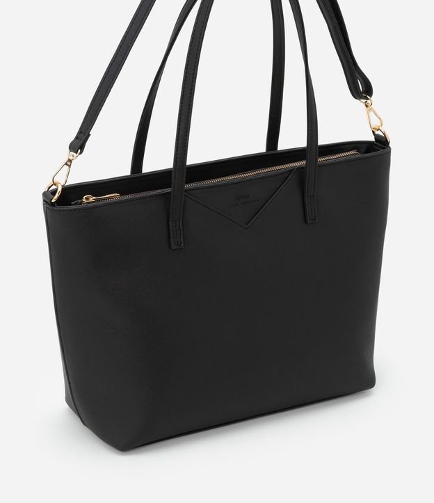 Cartera Shopper Grande en PU Textura Safiano con Bretel Largo 2