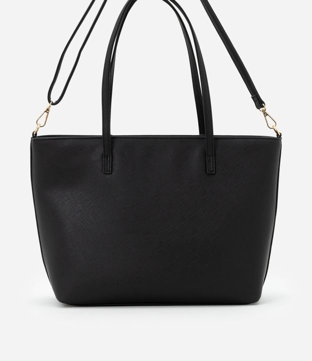 Cartera Shopper Grande en PU Textura Safiano con Bretel Largo 4