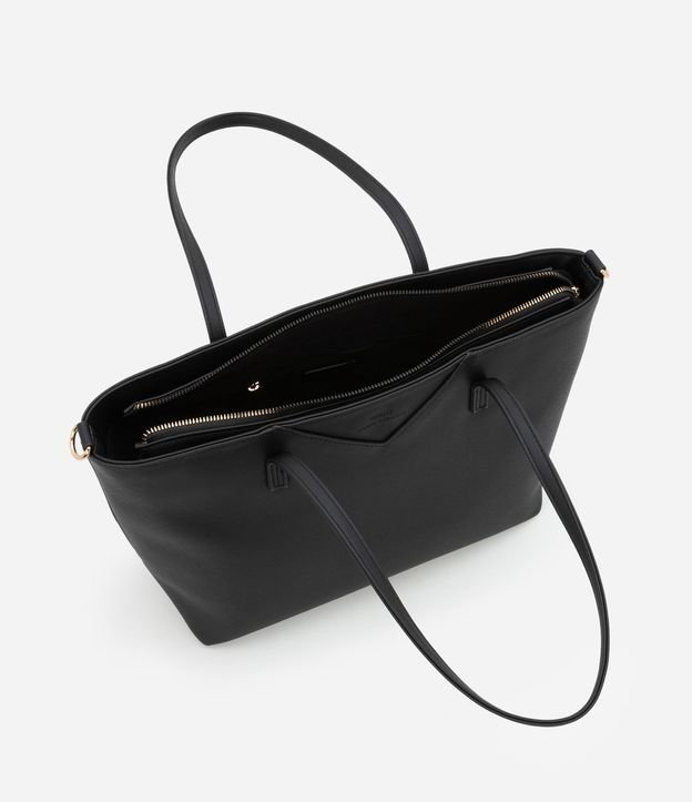 Cartera Shopper Grande en PU Textura Safiano con Bretel Largo 5