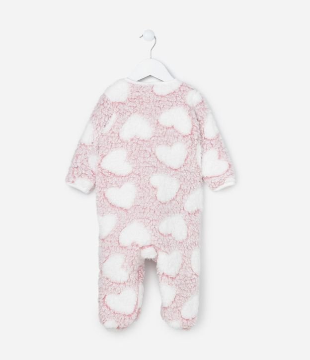 Mono Infantil en Fleece con Estampa de Corazones - Talle 0 a 24 meses 4