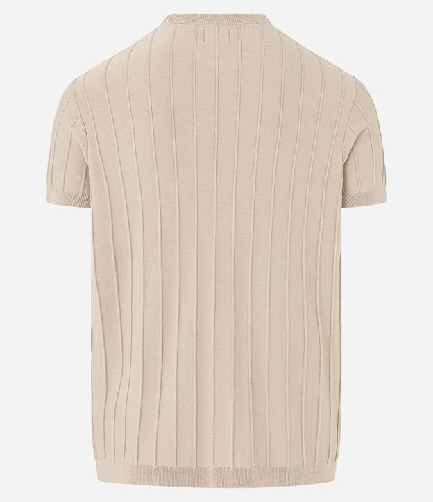 Remera Slim en Viscosa con Textura de Rayas y Manga Corta 7