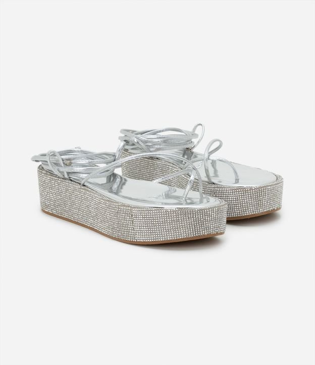 Sandalia Flatform con Lazo y Suela Coberta por Strass 2