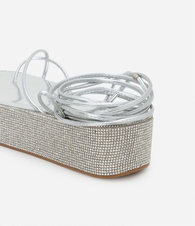 Sandalia Flatform con Lazo y Suela Coberta por Strass 3