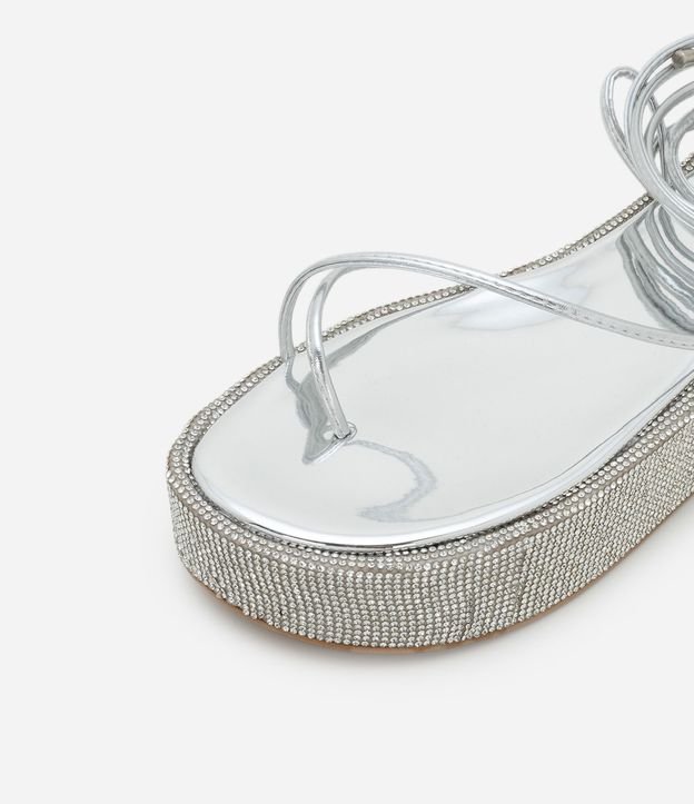 Sandalia Flatform con Lazo y Suela Coberta por Strass 4