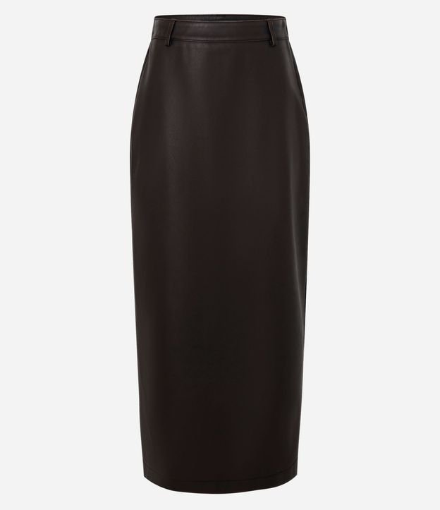 Pollera Midi en PU con Fenda