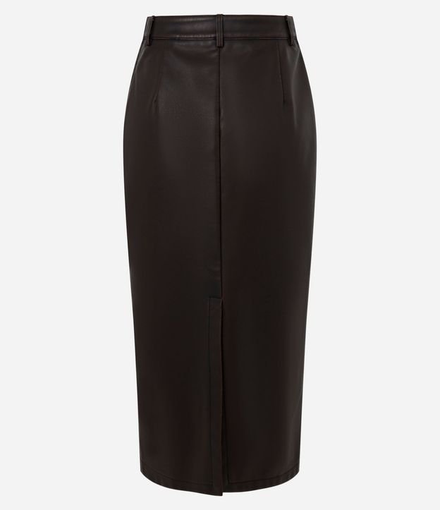 Pollera Midi en PU con Fenda 7