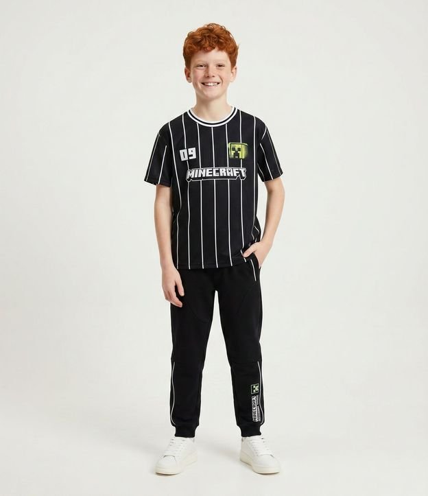 Pantalón Infantil en Tech Fleece y Estampa Minecraft - Talle 5 a 14 años