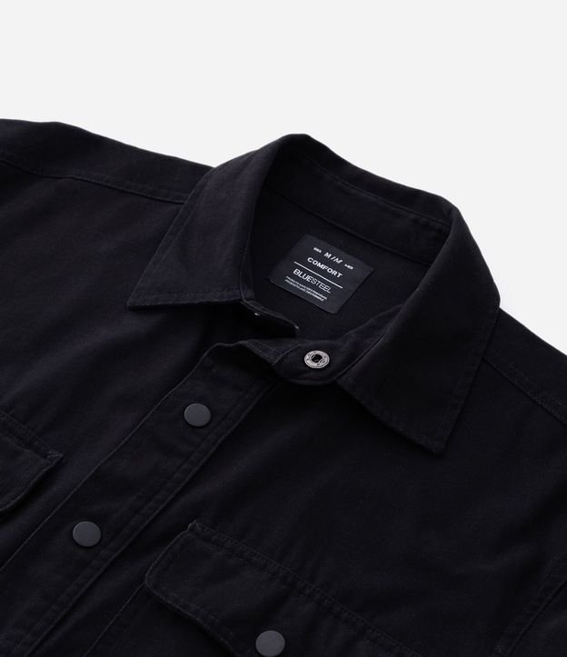 Camisa en Sarga con Botones y Bolsillos 12