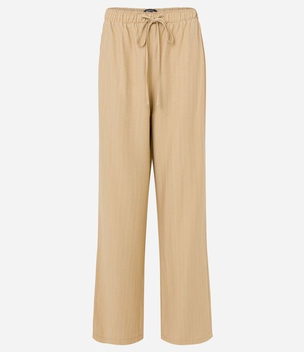 Pantalón Fluido Sastrería en Viscosa Rayada de Tiza 5