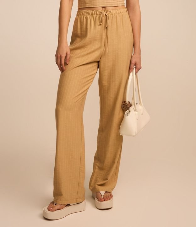 Pantalón Fluido Sastrería en Viscosa Rayada de Tiza 3