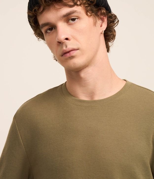 Remera Regular en Algodón con Textura 4