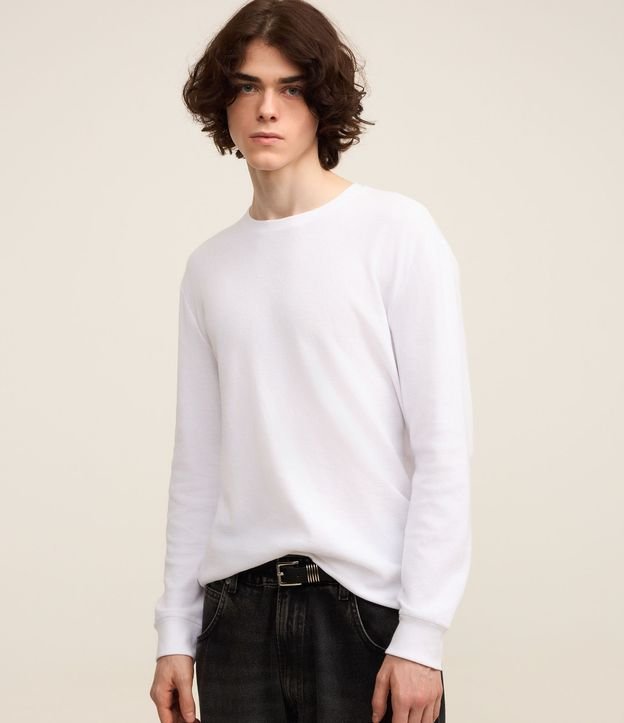 Remera Regular en Algodón con Textura