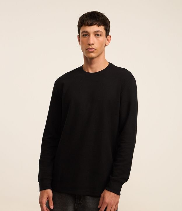 Remera Regular en Algodón con Textura