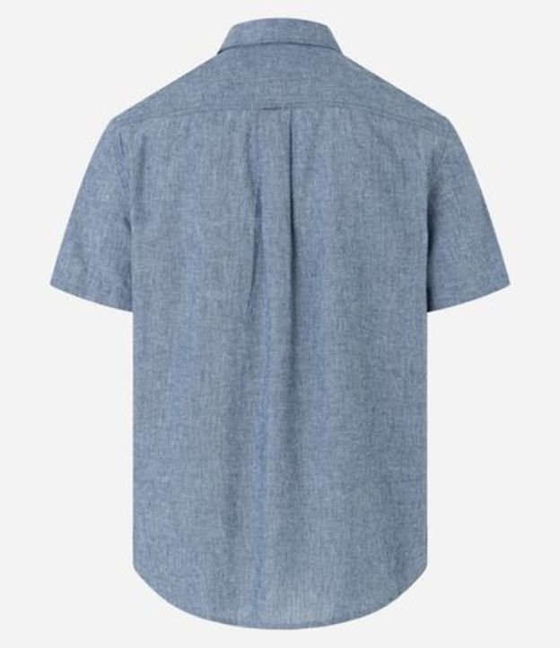 Camisa Comfort Básica en Lino con Bolsillo Delantero 6