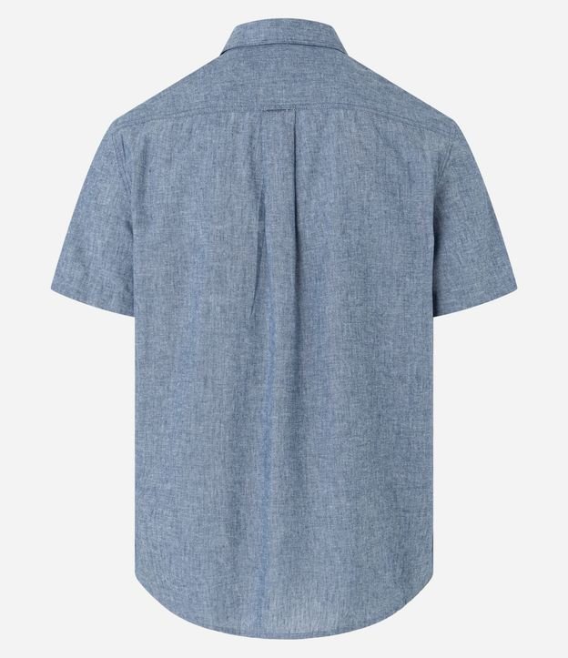 Camisa Comfort Básica en Lino con Bolsillo Delantero 7
