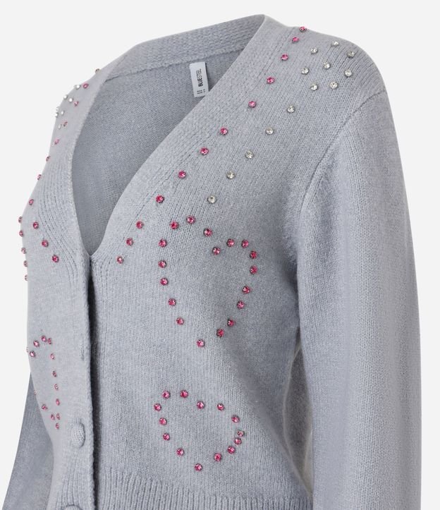 Cardigan Corto en Punto con Pedritas Bordadas 5