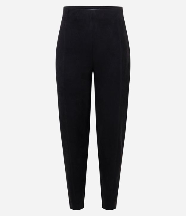 Pantalón Legging en Suedine y Cremallera Lateral