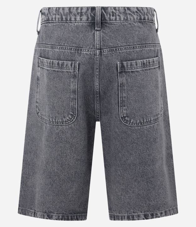 Bermuda Baggy Jeans con Pespunte Contrastante 7