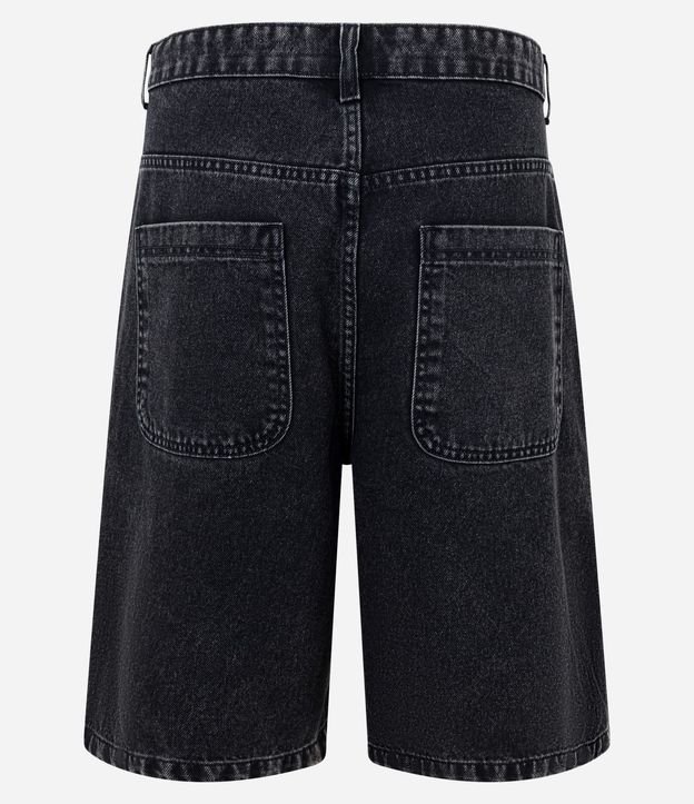 Bermuda Baggy Jeans con Pespunte Contrastante 5