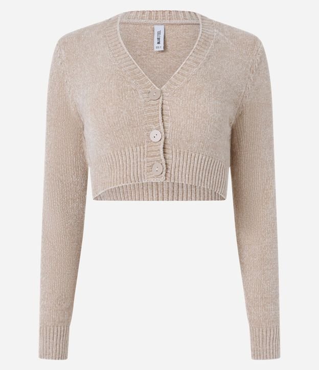 Cardigan Cropped en Chenille con Botones 5