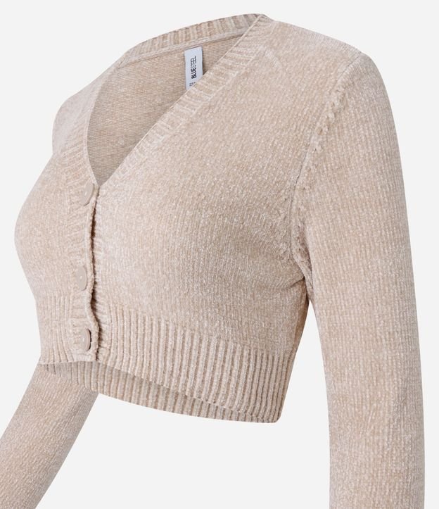 Cardigan Cropped en Chenille con Botones 6