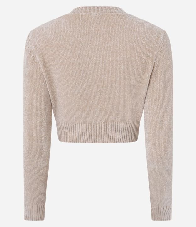 Cardigan Cropped en Chenille con Botones 8