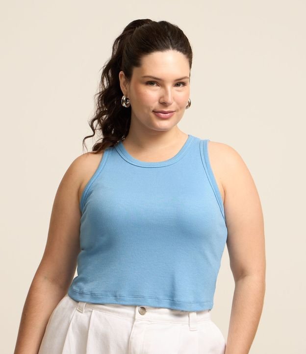 Blusa Cropped en Rib Curve & Plus Size