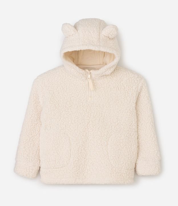 Saco Cerrado Infantil en Sherpa con Capucha de Orejitas - Talle 5 a 14 años 1