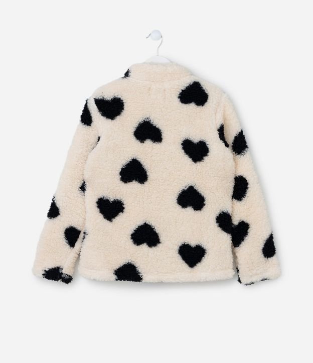 Saco Infantil en Sherpa con Estampa Corazones - Talle 5 a 14 años 3