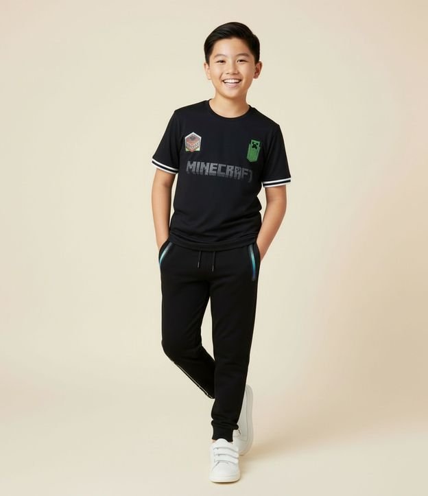 Remera Deportiva Infantil con Estampa Minecraft - Talle 5 a 14 años