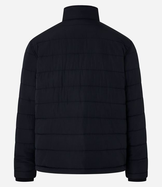Campera Puffer con Cuello Alto Aterciopelada y Bolsillo Cargo 6